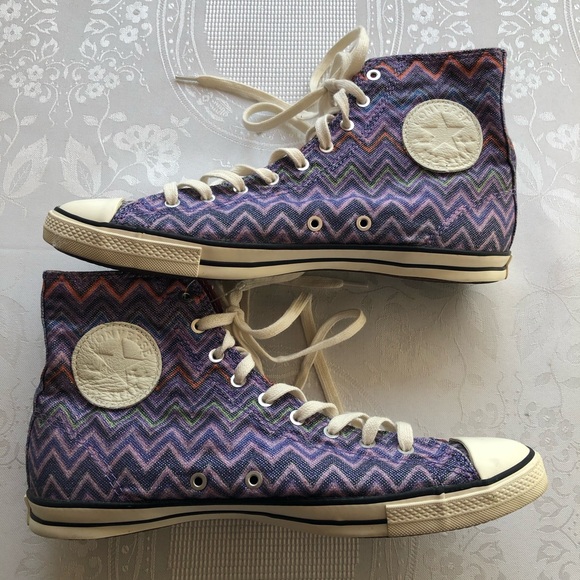 Converse Shoes - Converse Chuck Tylor MISSONI Purple Sparkling High-Top Sneakers Women’s Size 7.5